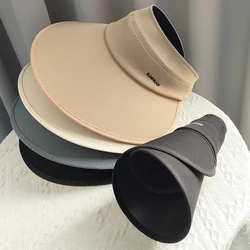 Summer Large Brim Sun Hats Women UV Protection Sunscreen Beach Hat Outdoor Fashion Versatile Korean Girls Foldable Empty Top Cap