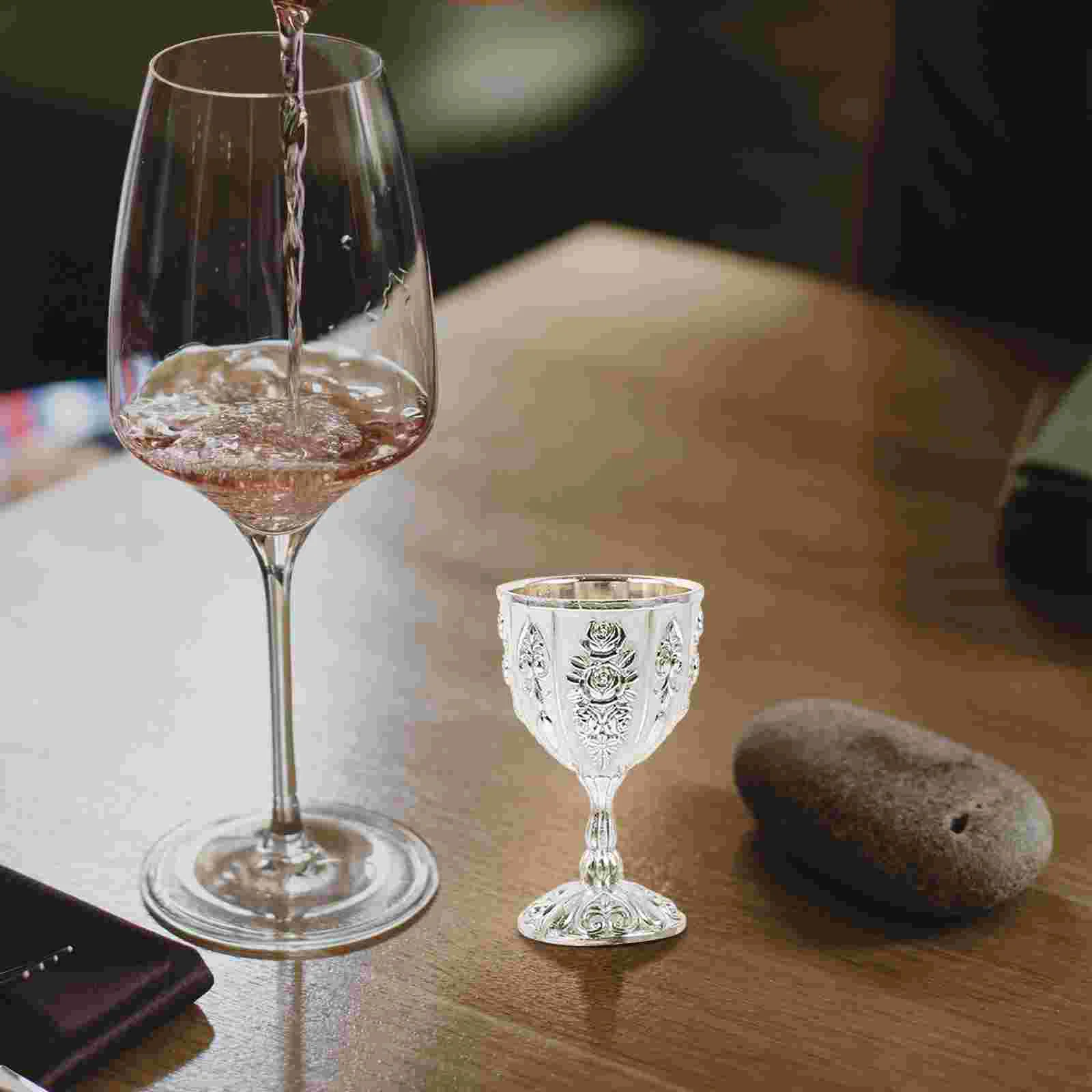 European High-end Glass Glasses Cocktail Cup Delicate Collection Zinc Alloy Style Goblet Metal Decor Decorative