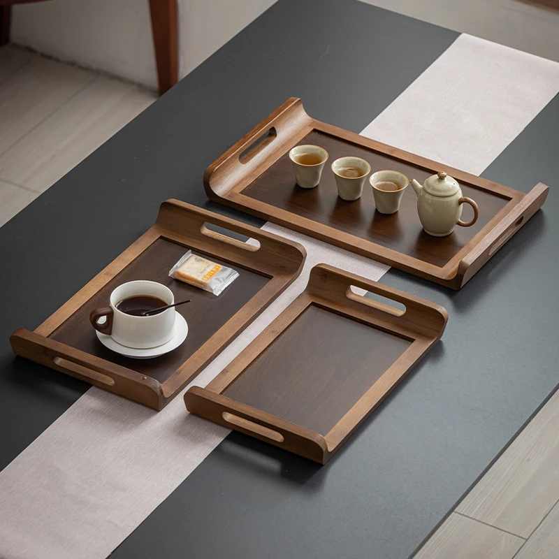 

Ретро-поднос из орехового дерева для чая, с дренажной подставкой, аксессуары, держатель-основание, тарелка для хлеба и фруктов, подставка для сушки, подставка для посуды, для чайных церемоний