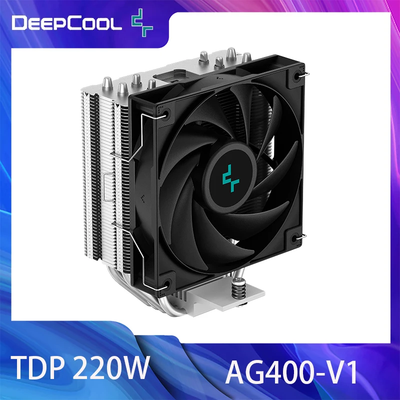 DeepCool AG400 chłodnica procesora 12cm wentylator 4Pin PWM TDP 220W radiator procesora chłodnica powietrza dla Intel LGA1700/1200/1151/1150/1155 AMD AM5/AM4