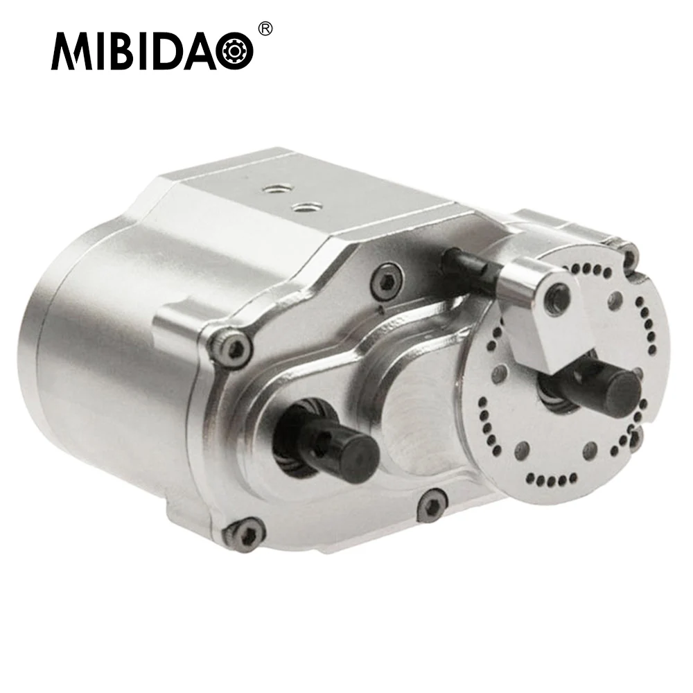 MIBIDAO Metal 2 Speed Transfer Case Gearbox for D90 Axial SCX10 1/10 RC Crawler Car Truck Model Upgrade Parts Accessories