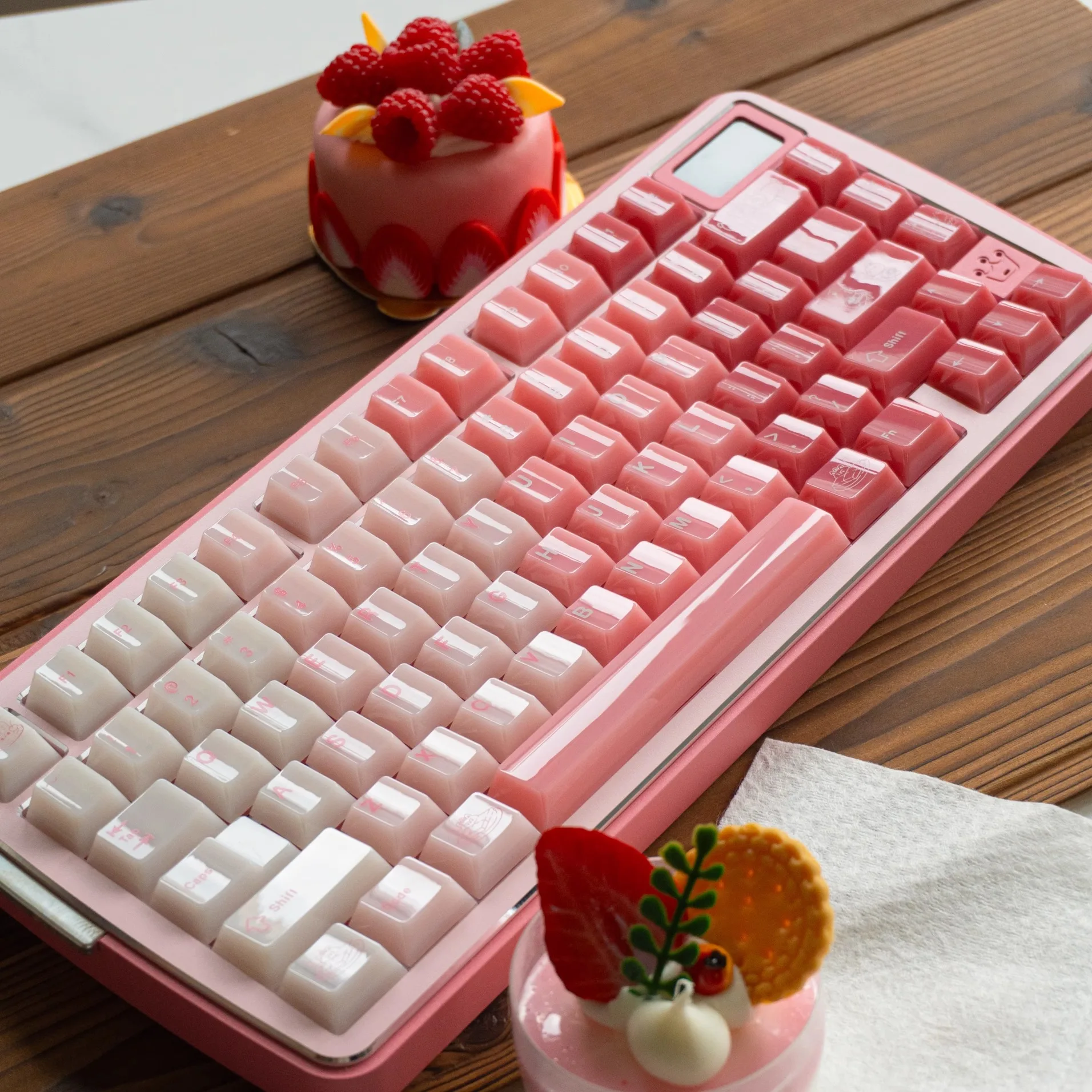 Domikey Dessert Rabbit Theme Keycaps Set PC Cherry Profile Keyboard Caps for Mechanical Keyboard Accessories Magnetic Switch