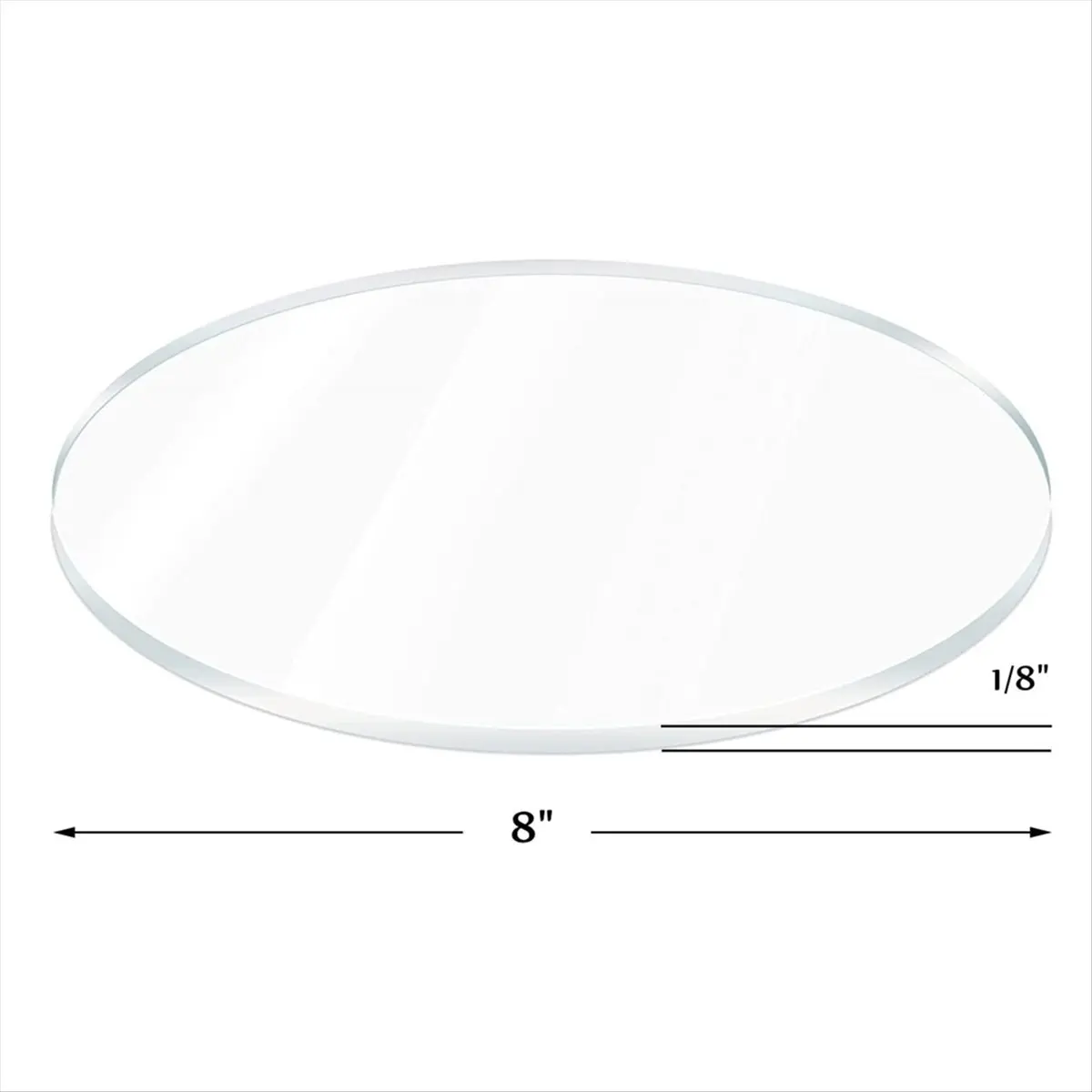 ABNH Hojas acrílicas redondas transparentes de 8 pulgadas de diámetro, círculos de vidrio acrílico de 1/8 pulgadas de espesor para carteles, impresión, discos de pasteles, manualidades DIY