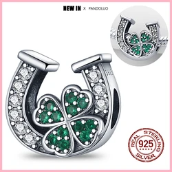 2024 nuovo originale 925 Sterling Silver Lucky Four Leaf Clover Charm Beads Fit Pandora bracciale collana regalo gioielli donna fai da te