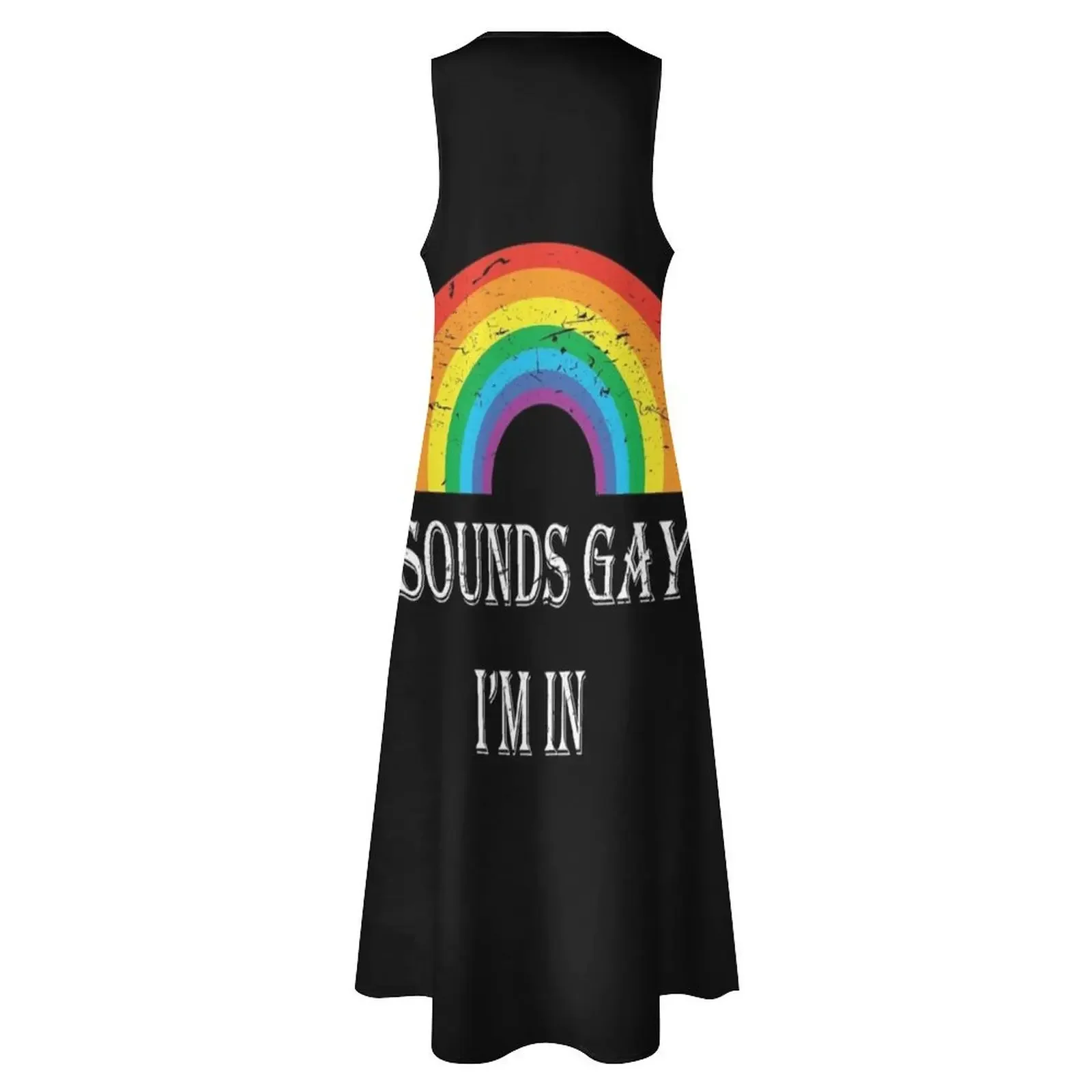 Rainbow Sounds Gay I"m In LGBT Pride T-Shirt Langes Kleid Damenbekleidung 2024 Neuankömmlinge Damen Partykleider Ballkleidung