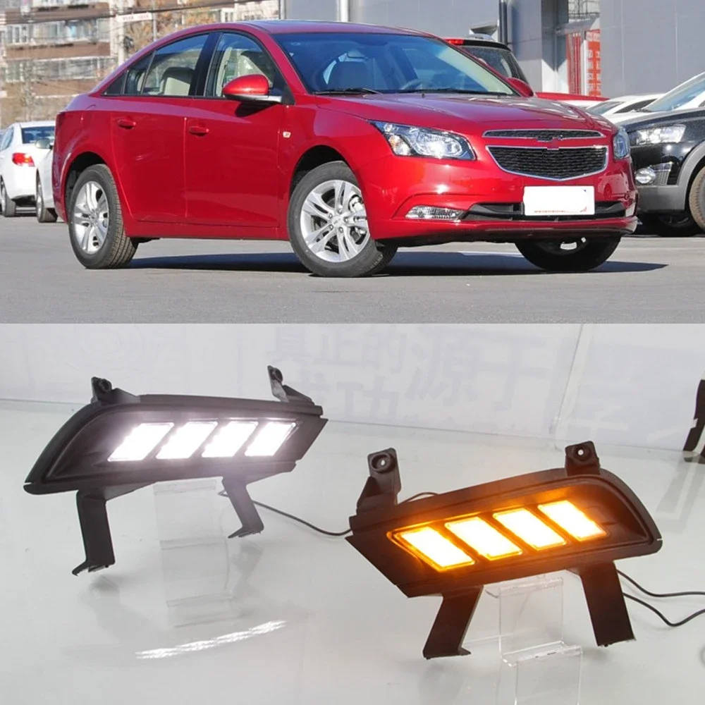 

Новинка! Дневные ходовые огни для Chevrolet cruze 2014, 2015, 2016, дневные ходовые огни, 12 В, корпус противотуманной фары abs с указателем поворота, 2 шт.