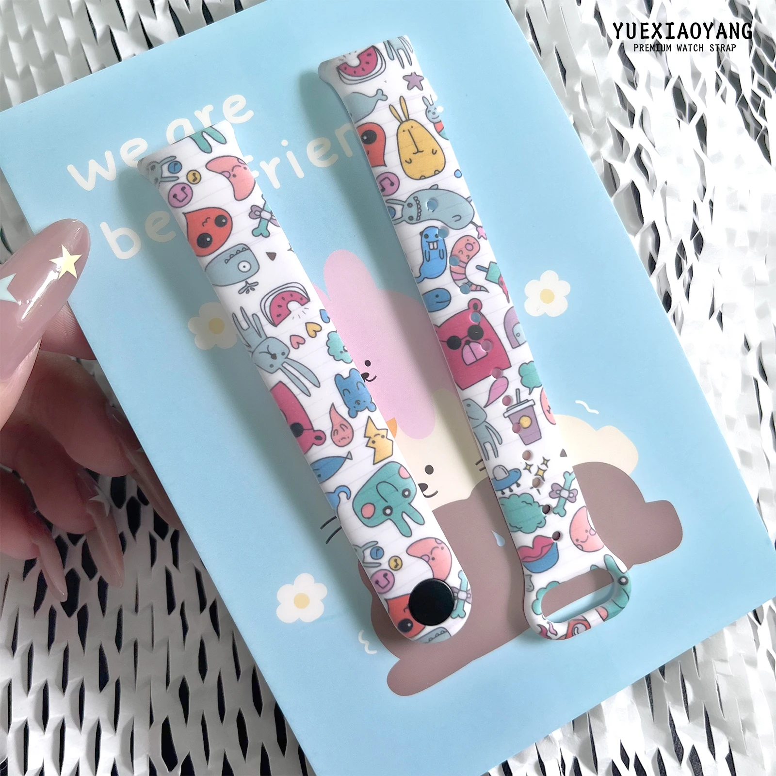 

Abstract Rabbit Printed Wristband for Xiaomi Mi Band 10 9 8 Wrist Strap Replaceable Watchband for Mi Band 10 9 8 Smart Bracelet