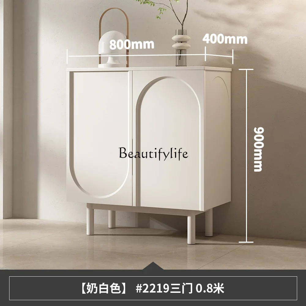 01 Wabi-sabi wind entrance entrance cabinet Italian minimalist side cabinet decorative cabinet modern