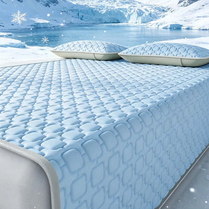 natural-latex-filling-bed-mat-ice-silk-cooling-thick-bed-pad-non-slip-mattress-cover-pillowcase-washable-non-slip-bed-sheet-set