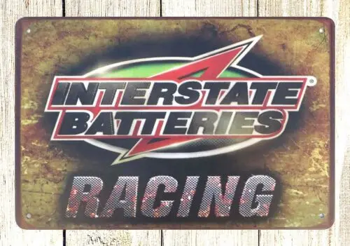 home decor & accessories Interstate Batteries Racing tin metal sign