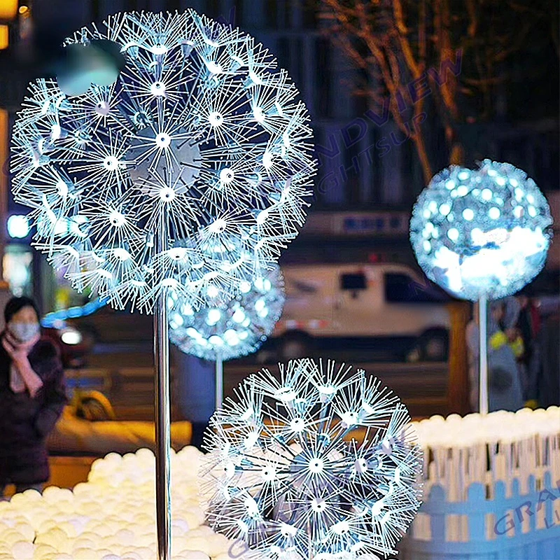 2022 Festival Decoration Landscape led Artificial Dandelion Flower Motif Lights