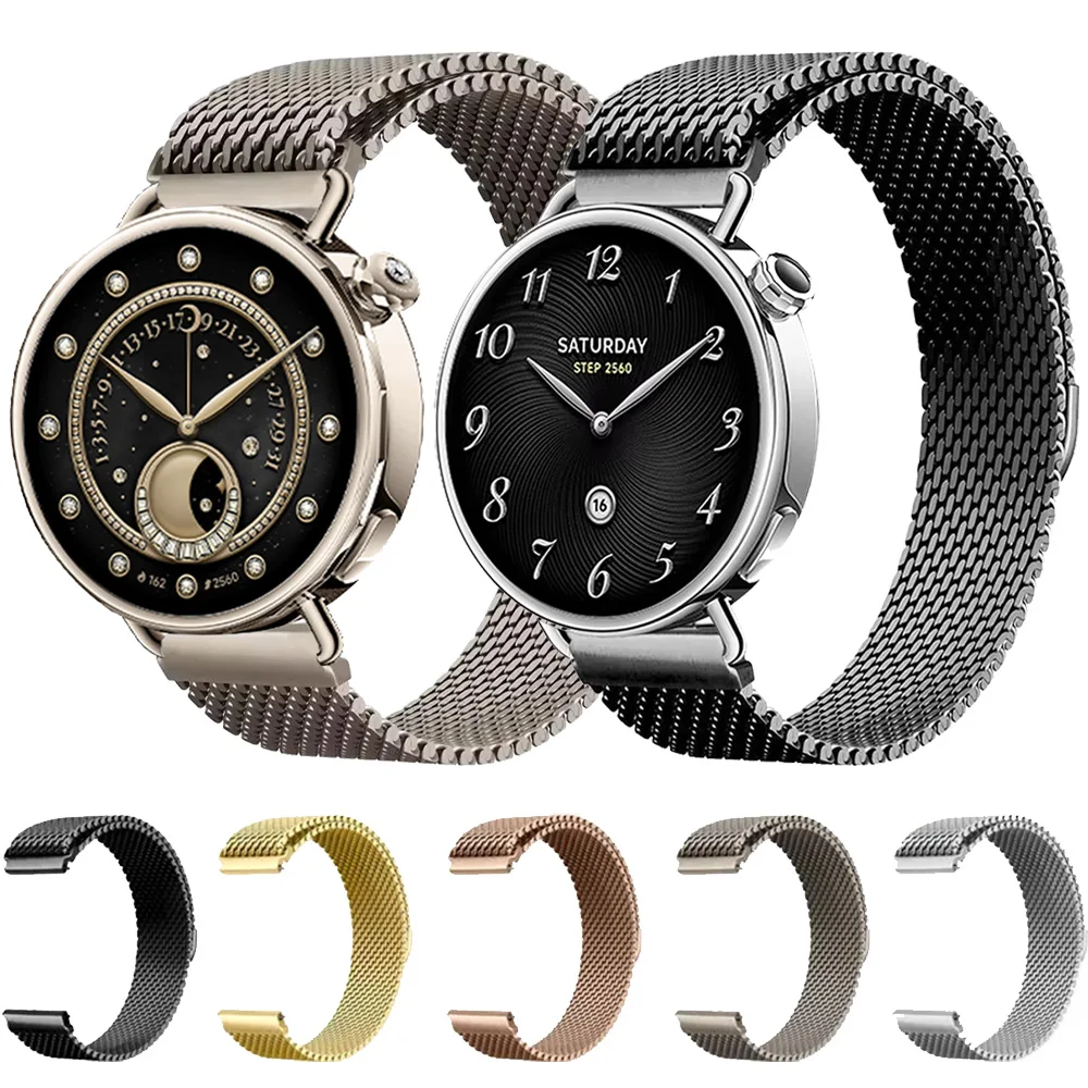18mm Milanaise-Stahl-Mesh-Armband für Xiaomi Watch S4 41mm Magnetarmband Huawei Watch 5 GT5 Pro 42mm GT6-5-4 41mm Correa