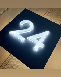 Personalized Illuminated Acrylic House Number Sign Custom LED Address Plaque Your Home Entrance Street Sign Doorway Decoration
