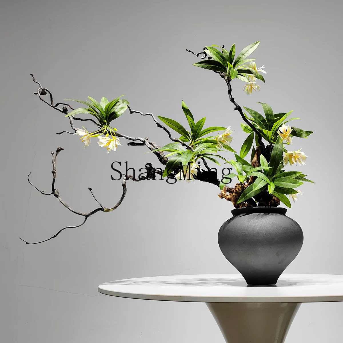 

CL New Chinese Style Quiet Wind Simulation Dead Branch Green Plant Bonsai Flower Art Tea Room Soft Decoration Ornament