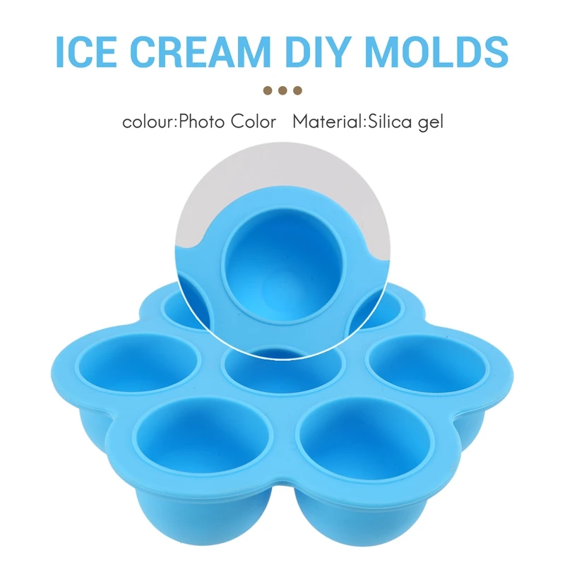 Silicone Popsicle Mold, Ice Molds Maker, Storage Container For Homemade Baby Food, Ice Cream DIY Molds(Blue)