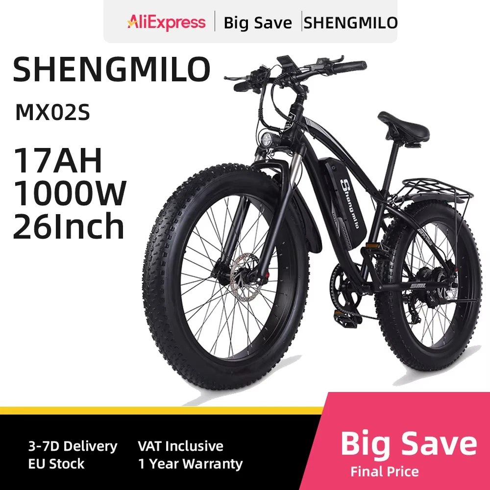 

Electric Bicycle 1000W Motor 48V17.5AH lithium Battery 26X4.0 inch Tire Electric Bicycle adult Mountain Electric Bicycle