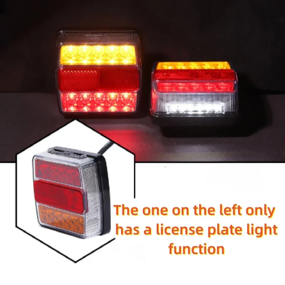 2PCS 12V Rear Side LED Trailer Truck Tail Light Turn Signal Number Plate Light Indicator Waterproof Trailer Bus Lorry Caravan