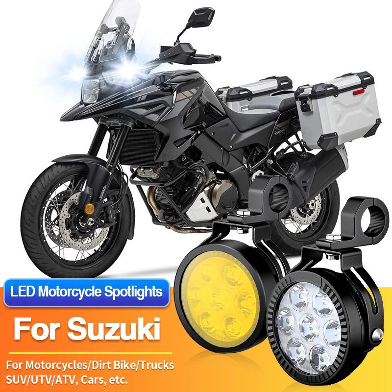 1 Set Universal Motorcycles Headlight LED Fog Light Spotlights Truck ATV Car 12V for Suzuki RM85/RMZ250/RMZ450/SV650/SV650 ABS
