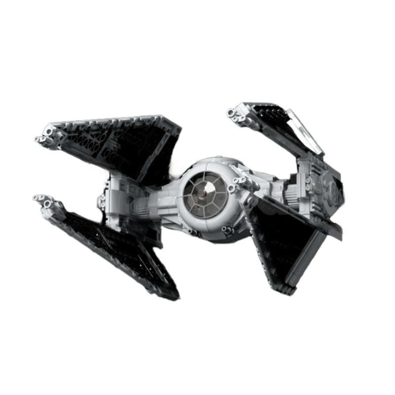 416PCS Star batter TIE Interceptor Fighter Model Opening Hatch Detailed Cockpit Assembly Model MOC DIY Building Blocks Toys Gift