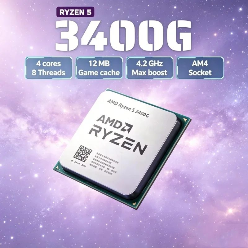 

Radiant Amalgamated AMD Separate Pieces CPU Ryzen 5 3400G R5 3400G 3.7GHz Quad-Core Eight-Thread 65W YD3400C5M4MFH