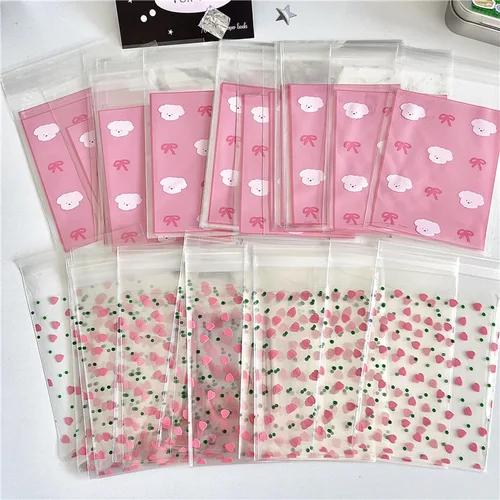 Imagen 1 del producto Bolsa de embalaje de tarjetas con estampado de estrellas, película protectora para tarjetas, postre, galletas, bolsa de embalaje, suministros de embalaje autoadhesivos, 50 Uds.