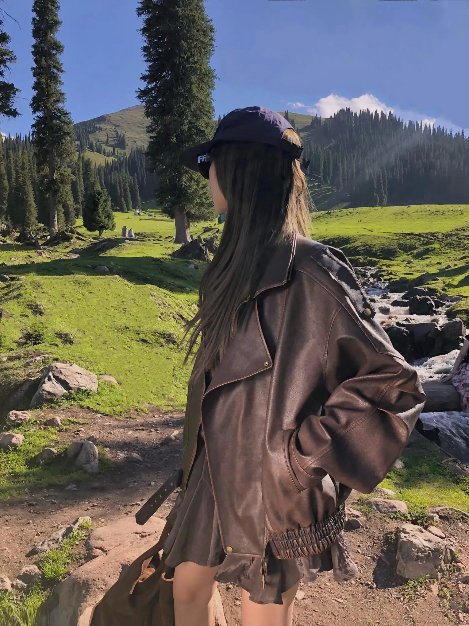 

Soolrok винтажный дизайн, свободная кожаная куртка, женская верхняя одежда из Гонконга, уличная мода, длинная застежка-молния