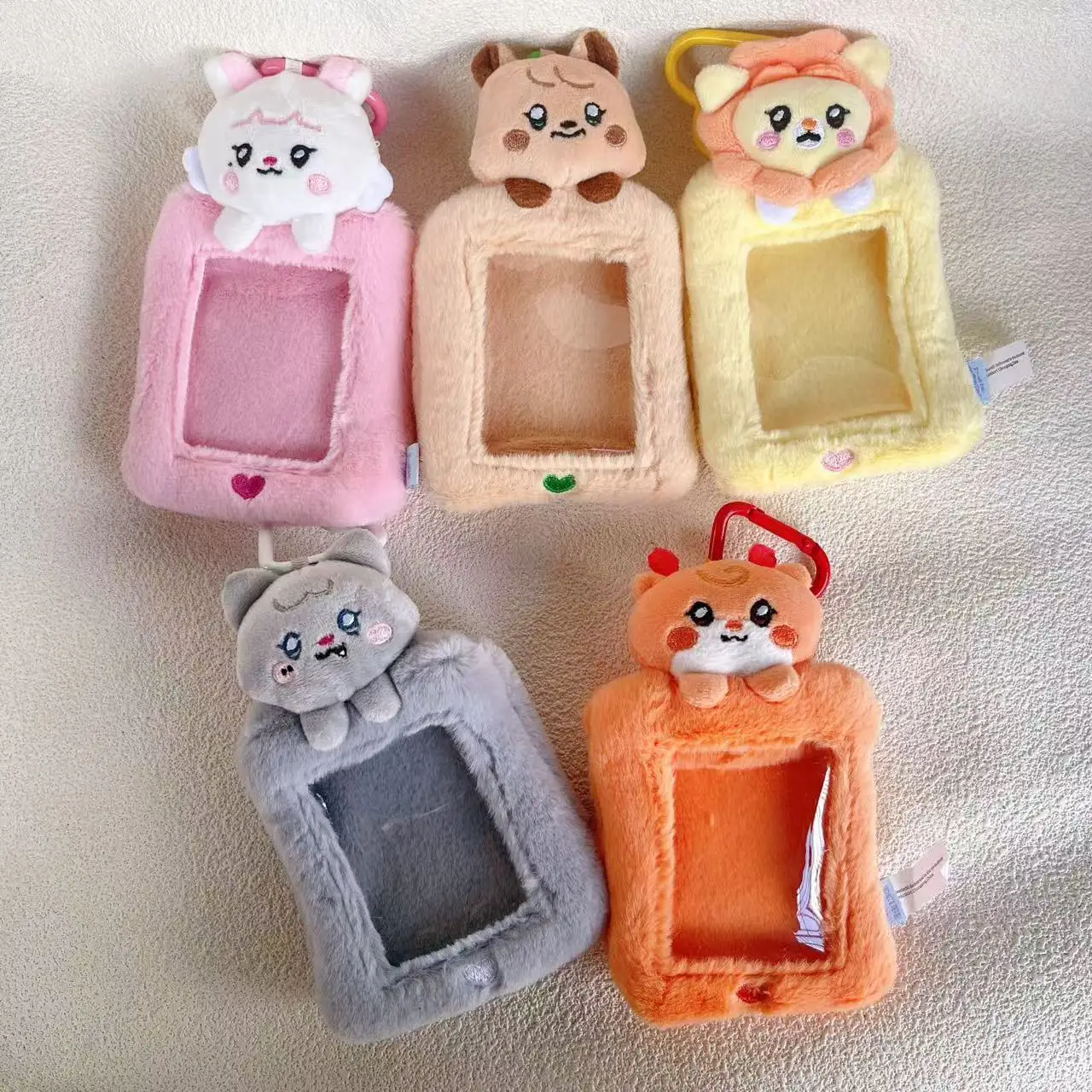 

2026 Korean Wave New Cute Cartoon Plush Doll Keychain ID Set Pendant Women's Accessories Trendy Celebrities Surrounding Fans