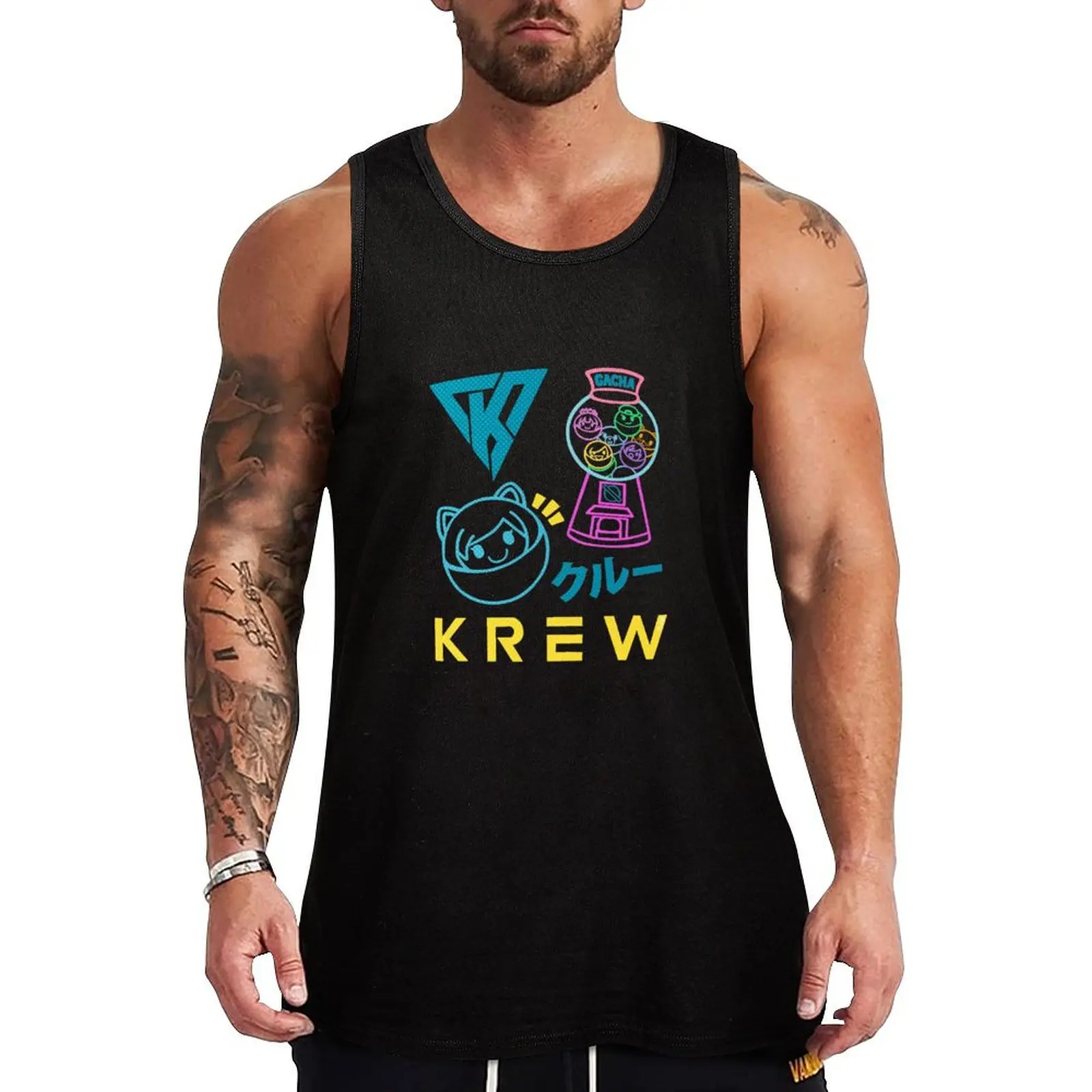 Funneh Krew Gacha Gumballs Tank Top sleeveless vests gym clothes for man Men's summer t-shirt Men's t-shirts