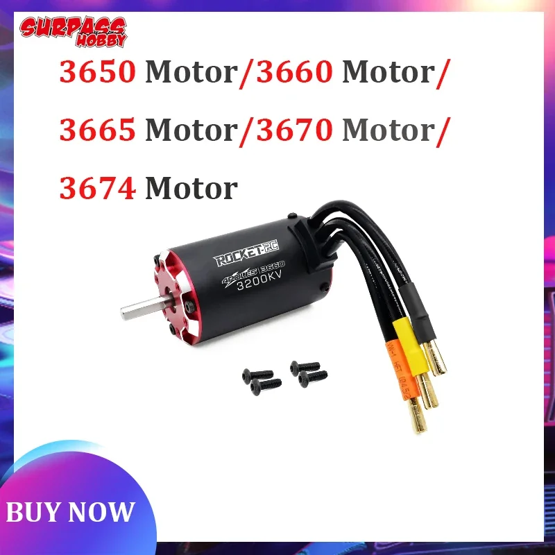 RC Motor Rocket V2 Supersonic Brushless Motor w/ Temp Sensor 3650 3660 3665 3670 3674 for Toys 1/8 1/10 RC Car