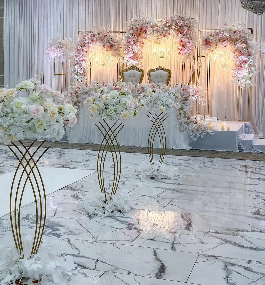 

10 PCS New wedding props iron flower mermaid flower stand road lead table flower utensil wedding road lead decoration