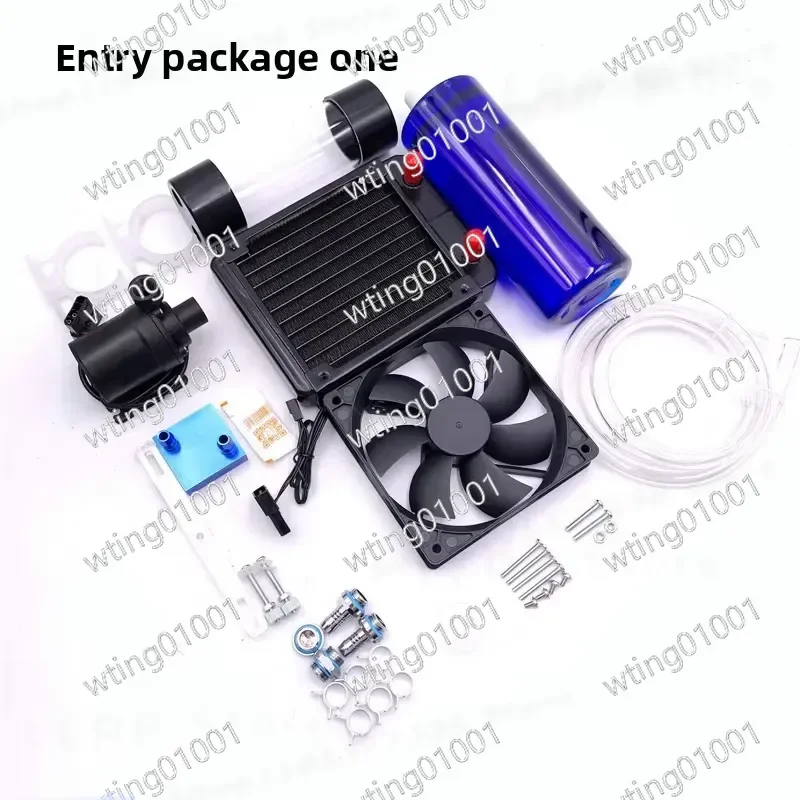 Computer Water Cooling Set for CPU Graphics Card DIY Radiator System with Water Drain