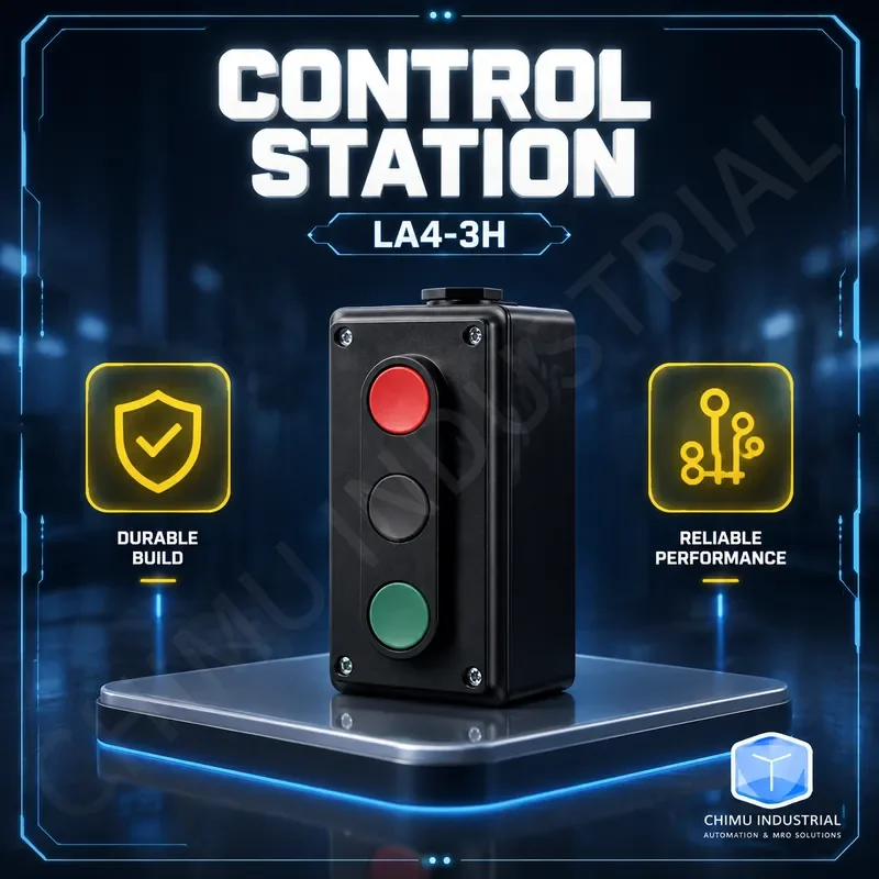 【CHIMU INDUSTRIAL】 for LA4-2H/3H Push Button Switch 380V AC Start Stop Automatic Reset