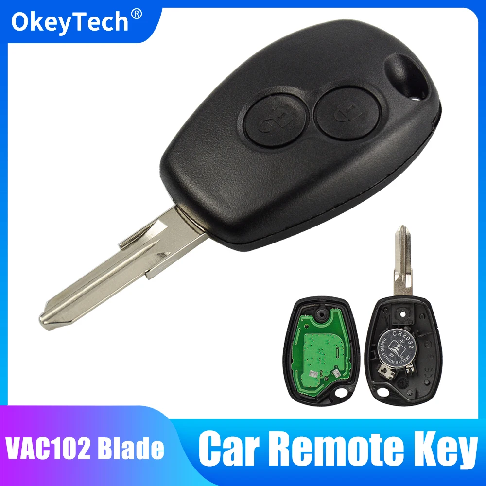 

Remote Key For Renault Clio Master Twingo Kangoo Fob 2 Button VAC102 Blade ID46 PCF7946 Chip 433Mhz