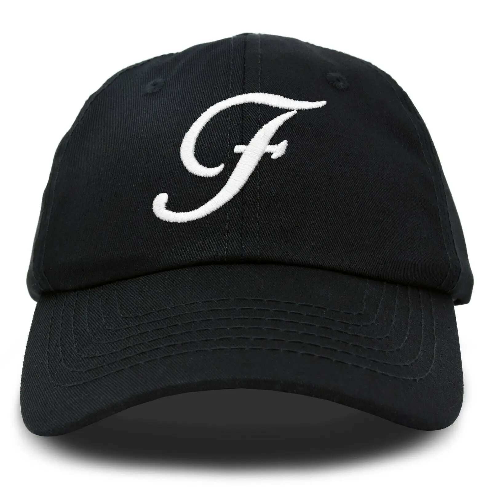 Initial Hat Letter F Womens Baseball Cap Monogram Cursive Embroider