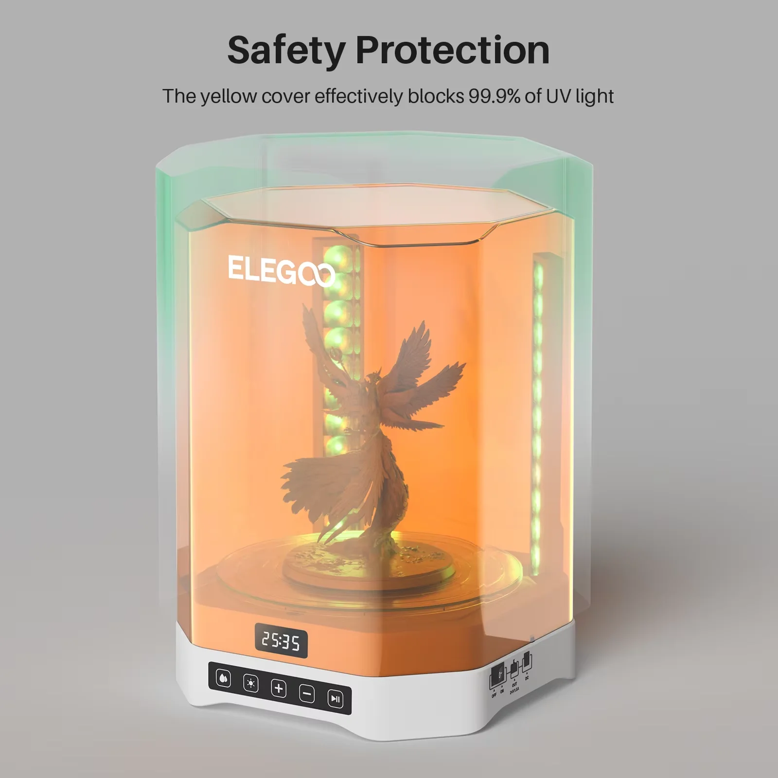 جهاز ELEGOO MERCURY PLUS V3.0 Wash and Cure 2 في 1 بسعة أكبر متوافق مع معظم طابعات LCD/DLP/SLA ثلاثية الأبعاد
