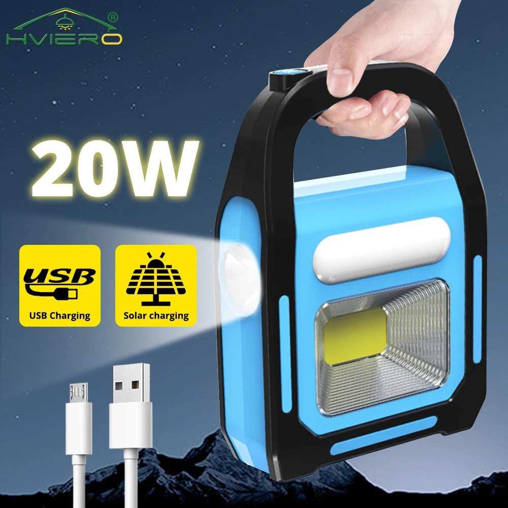 

Three in One Solar Usb Rechargeable Cob Camping Lantern Charging Led for Device Emergency Flashlight 3 Light Modes Outdoor Power