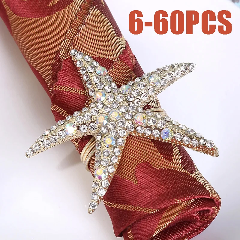 Creative Seashell Starfish Napkin Rings for Wedding Hotel Table Decor Elegant Beach-Themed Party Supplies Unique Napkin Holders