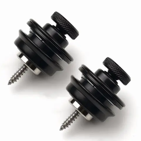 2pcs Alloy Electric Guitar Straplocks, Non-Slip Flat Head Safety Strap Locks for Bass and Musical Instruments, Guitar Accessorie