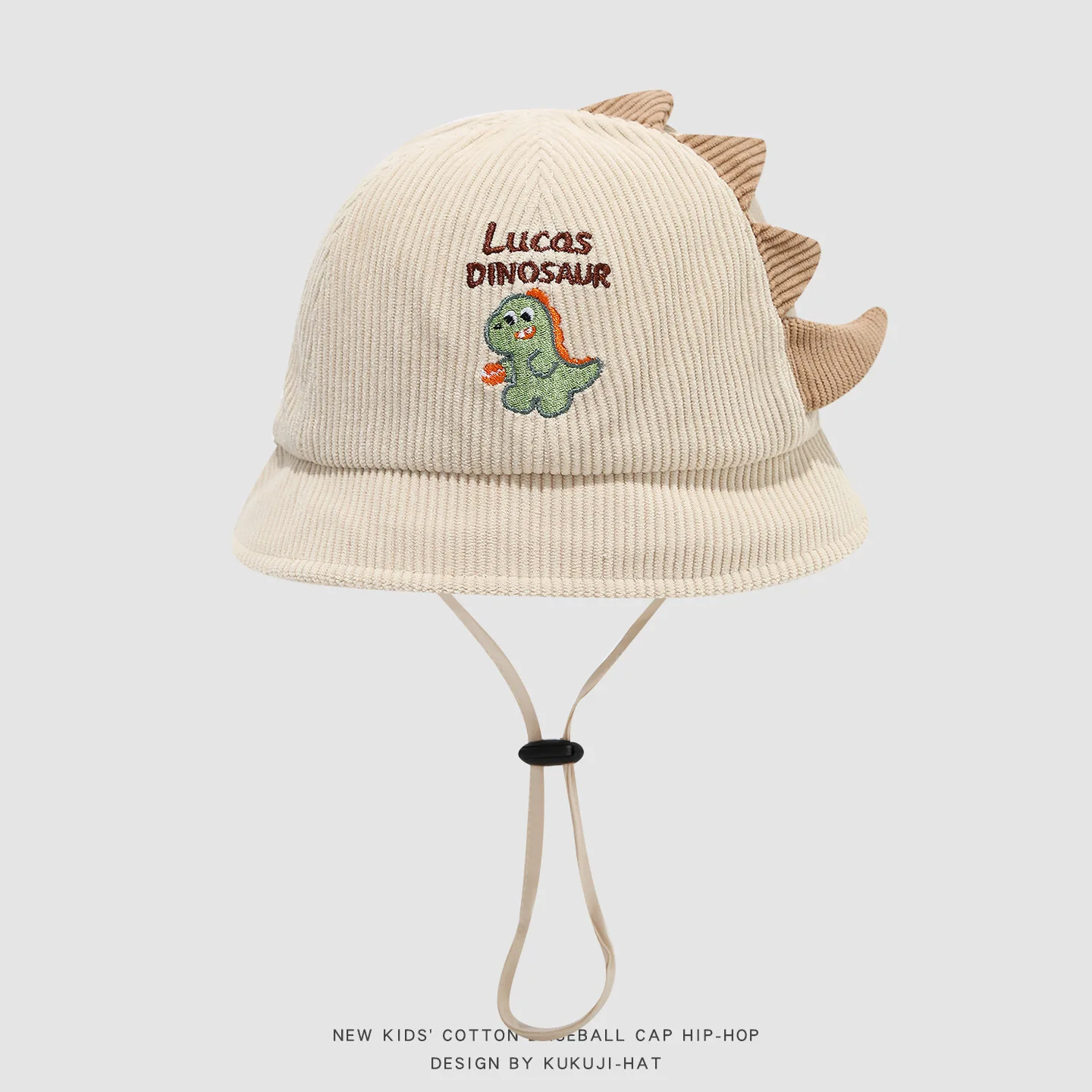 Cute Baby Sun Hat Spring Autumn Lightweight Dino Bucket Hats Wide Brim Toddler Caps With Windproof Rope for Boys Girls view 4