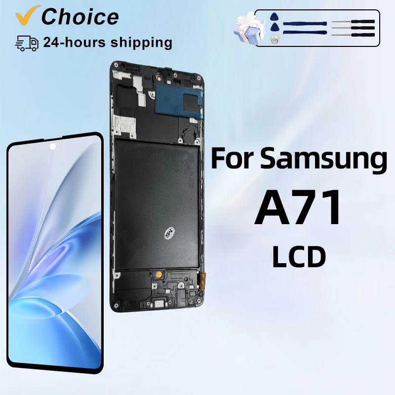 Pantalla LCD AMOLED para Samsung Galaxy A715, piezas de repuesto para Samsung Galaxy A71, conjunto de digitalizador táctil de pantalla LCD