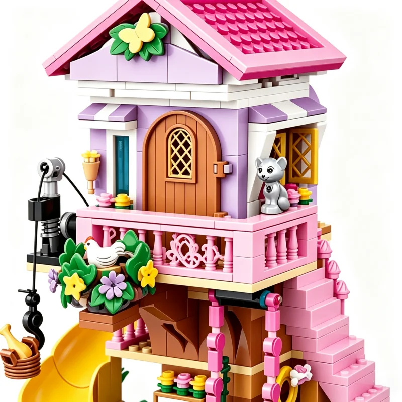 Friendship Tree House DIY Girls' Series Building Blocks Villa Castle Friend Model Toy for Kids Birthday/Christmas Gifts