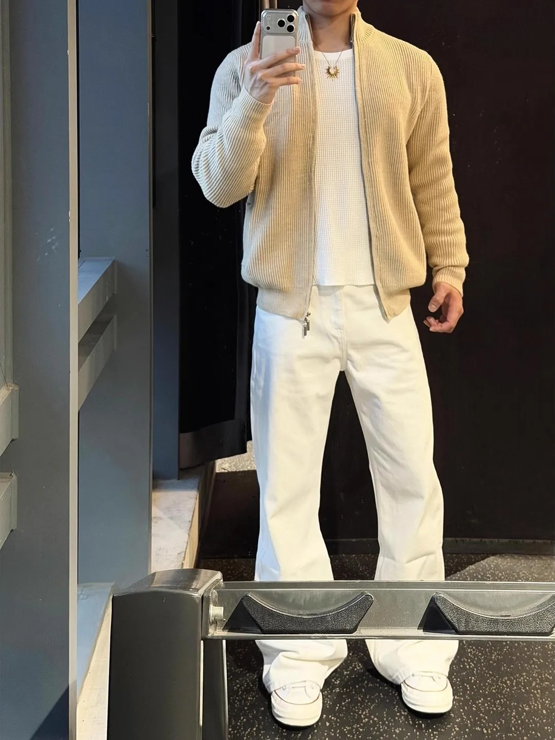 

Cleanfit White Slim Fit Knife Jeans High Street Autumn Winter Straight Leg Pants Wear Resistant Daily Wear Casual Jeans