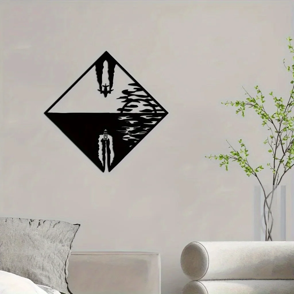 CIFBUY Airplane Metal Wall Art Modern Aircraft Hanging Decor for Bedroom Living Room Home Gift Rustic Sign