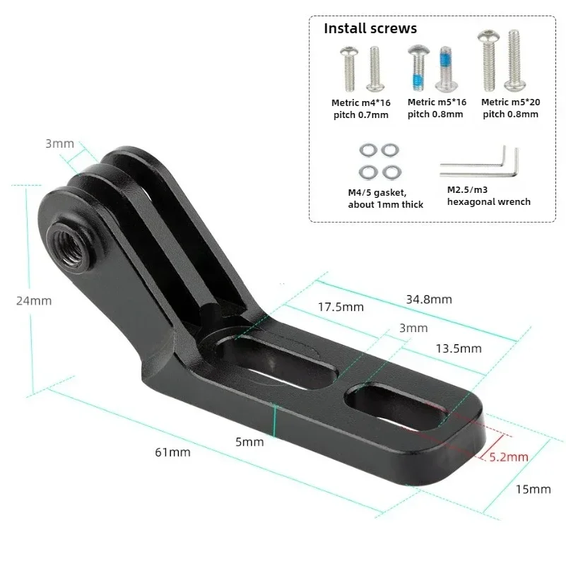 Bicycle Integrated Handlebar Extension Mount Bicycle Computer Gopro Sports Camera Front Light Bracket Aluminum Extension view 2