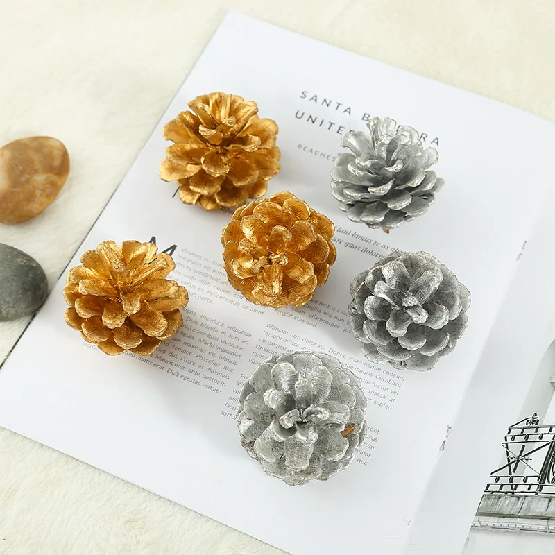 10 Uds árbol de Navidad oro plata piña pino torre árbol de Navidad colgante decoración joyería de madera hecho a mano DIY modelo de utilería