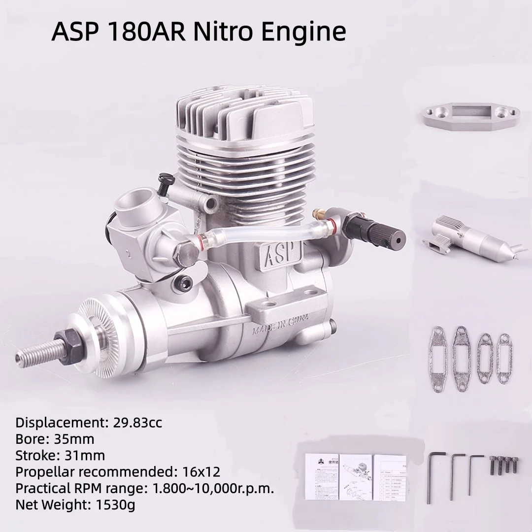 

ASP SC 180AR 180 Scale 29.82CC Two Stroke Methanol Nitro Glow Engine Motor for RC Model Aircraft Airplane Fixed Wing