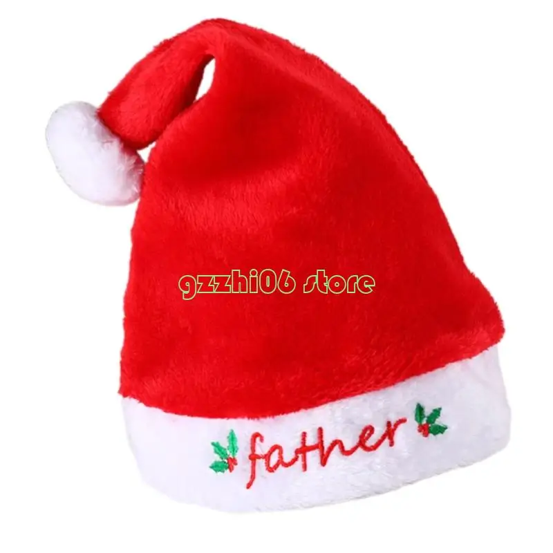 T5UF Classical Santa Hats Furry Plush Father Christmas Hats For Holiday Photography Use
