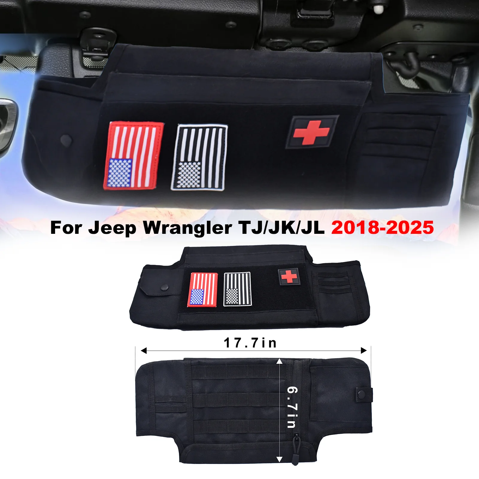 

Сумка для хранения с ручкой из ткани Оксфорд BAWA для Jeep Wrangler TJ/JK/JL 2018-2025, аксессуары для интерьера автомобиля