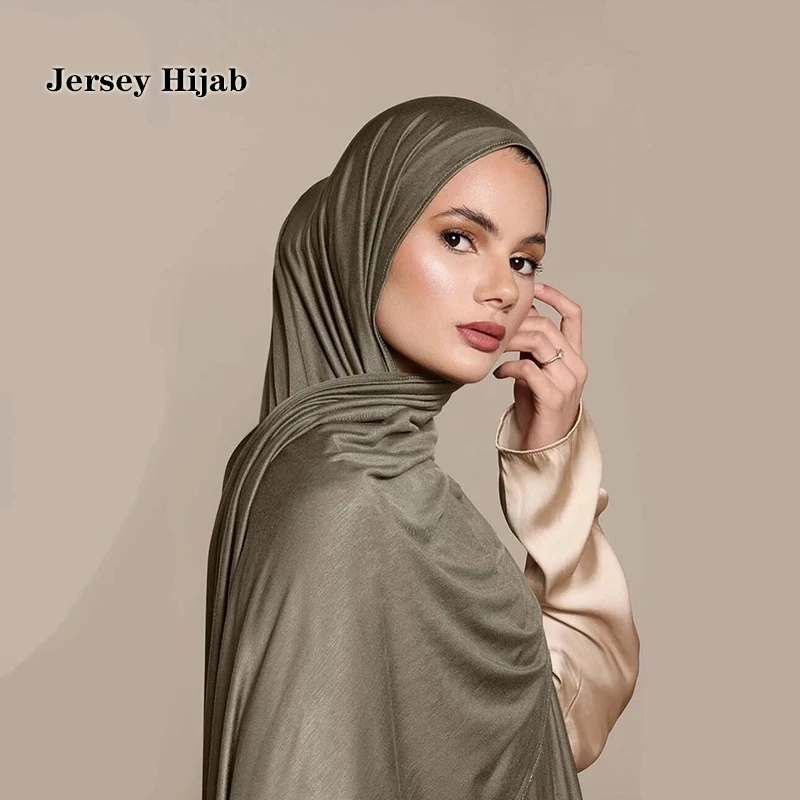 2024 New Muslim Women Jersey Hijab Scarf Solid Color Head Wrap Fashion Headscarf Turban Islam Veil Flexible Premium Modal