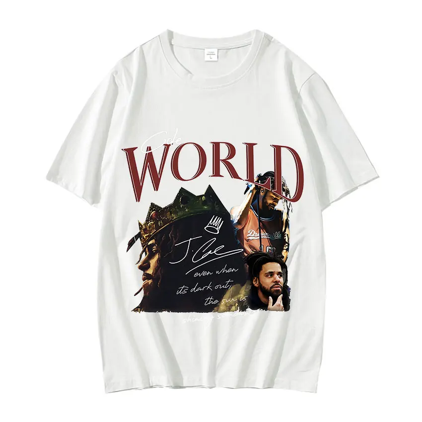 J Cole Retro Graphic Tshirt 90s Rapper Hip Hop Style Short Sleeve T-shirt Summer Men Cotton Oversized T Shirts Gothic Streetwear